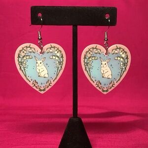 NWOT Bunny Heart Earrings
